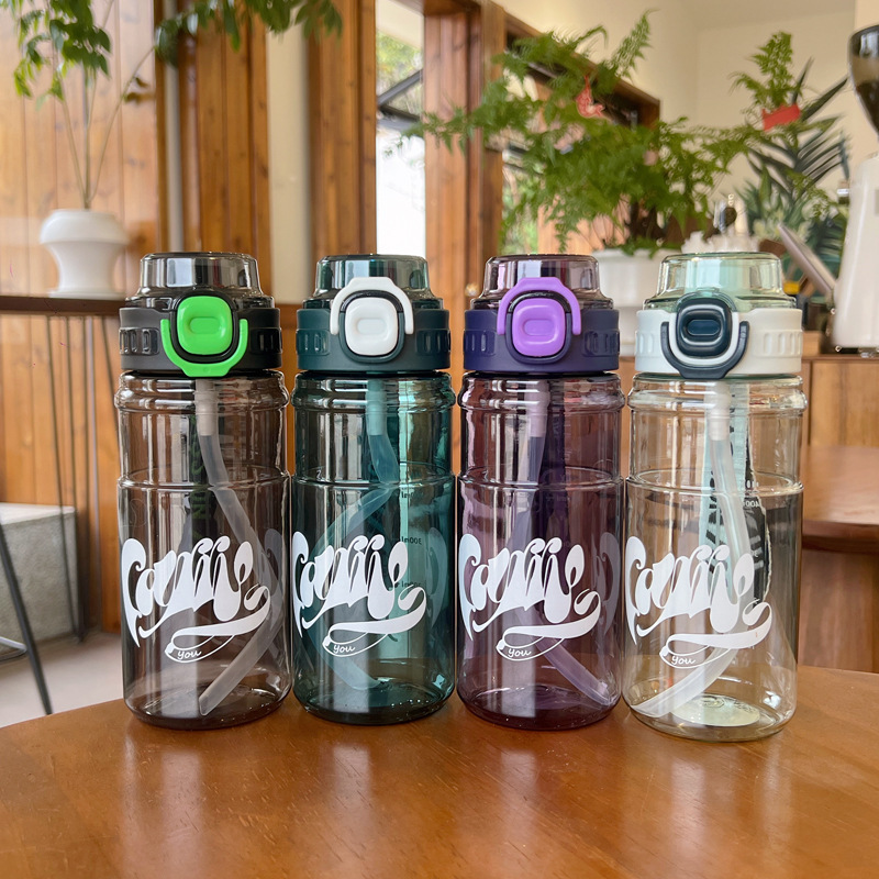 Summer new water cup, large-capacity plastic cup, student outdoor sports cup, high appearance level, high-temperature resistant straw, portable Specification drawing