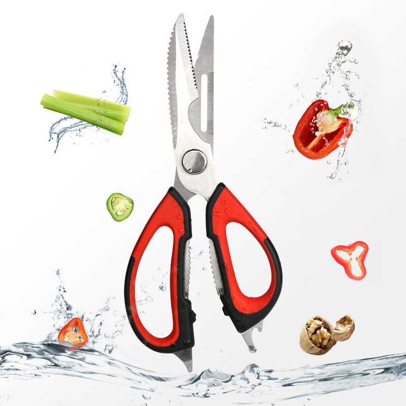 Lin Taizuo Kitchen multi-functional refrigerator scissors, stainless steel food splitting scissors, thickened with magnetic suction, walnut and vegetable scissors Application Scenario