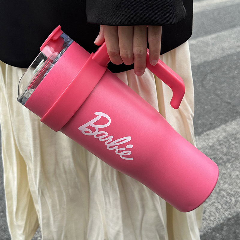 New car cup, cold and heat preservation cup, ins heat preservation cup, super large capacity, with handle, sealed and durable for girls details Picture