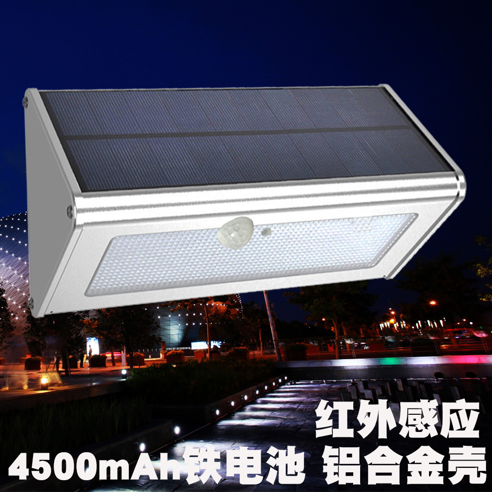 Solar lamps, outdoor garden lighting fixtures, LED sensor lights, aluminum alloy shells, 4-mode high-brightness, high-quality wall lamps Application Scenario