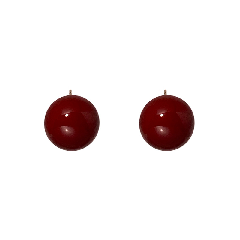 Ankela Red Bean Pearl Earrings for Women 2024 New Style internet-famous earrings, simple and elegant, no need to take off earrings when sleeping during the Spring Festival Item Picture