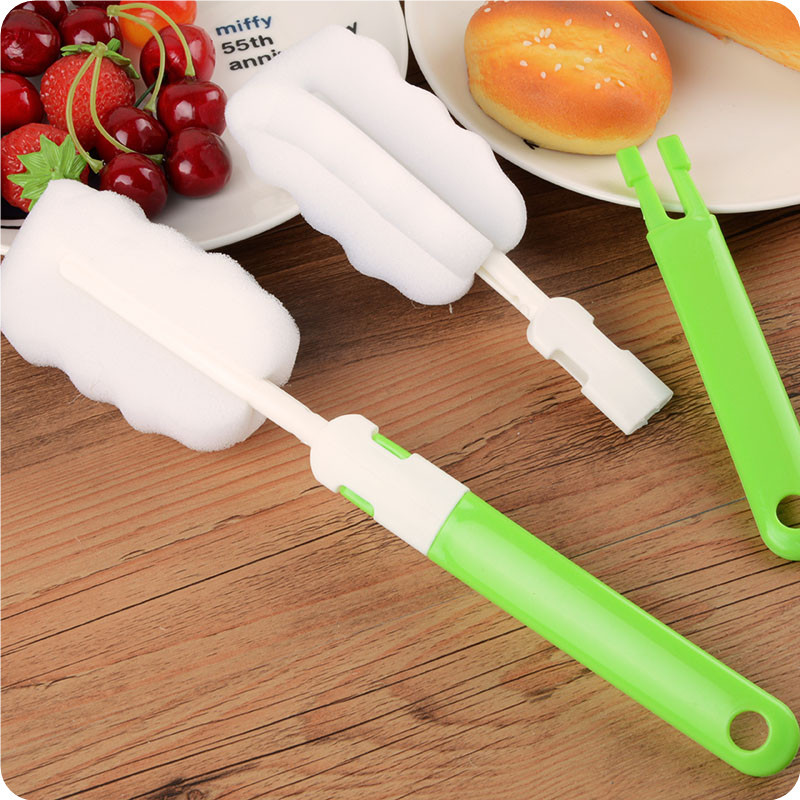 Factory wholesale sponge cleaning cup brushes, thermos cup brushes, baby bottle brushes, multi-functional cup cleaning brushes, water cup brushes, folding brushes full figure