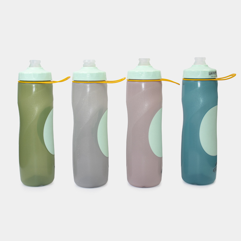 Extruded cycling water bottle, double-layer water cup, cold insulation, cross-border sports water bottle from Europe and America, outdoor manufacturer, fitness bicycle Specification drawing