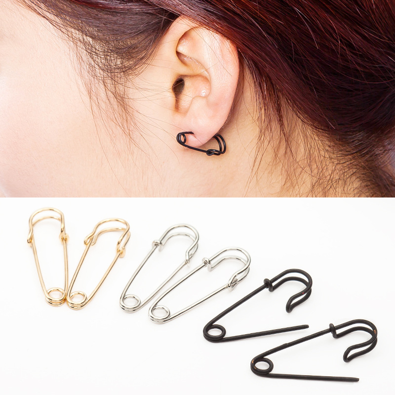 Korean style unique design, new personalized and simple small pin earrings, creative and fresh earrings, women's earrings wholesale full figure