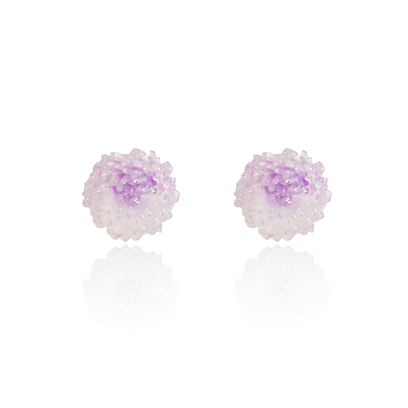 Gradient color resin rose ear studs, women's silver needles, small, light luxury, high-end, exquisite, sweet and super fairy-like earrings Item Picture