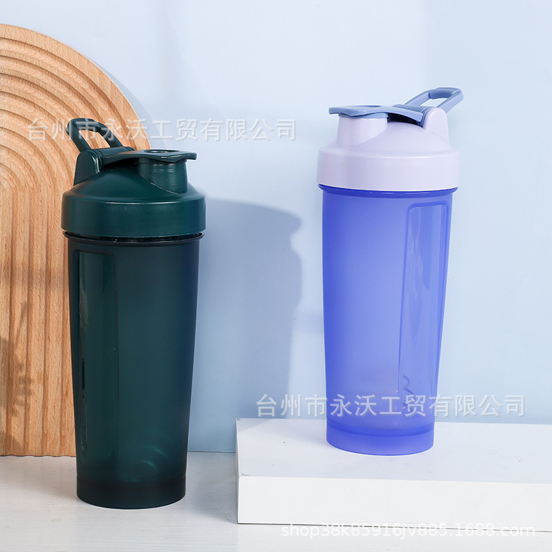 600ML shaker cup, fitness water cup, protein powder milkshake cup, plastic mixing cup, double-sided printed gift cup details Picture