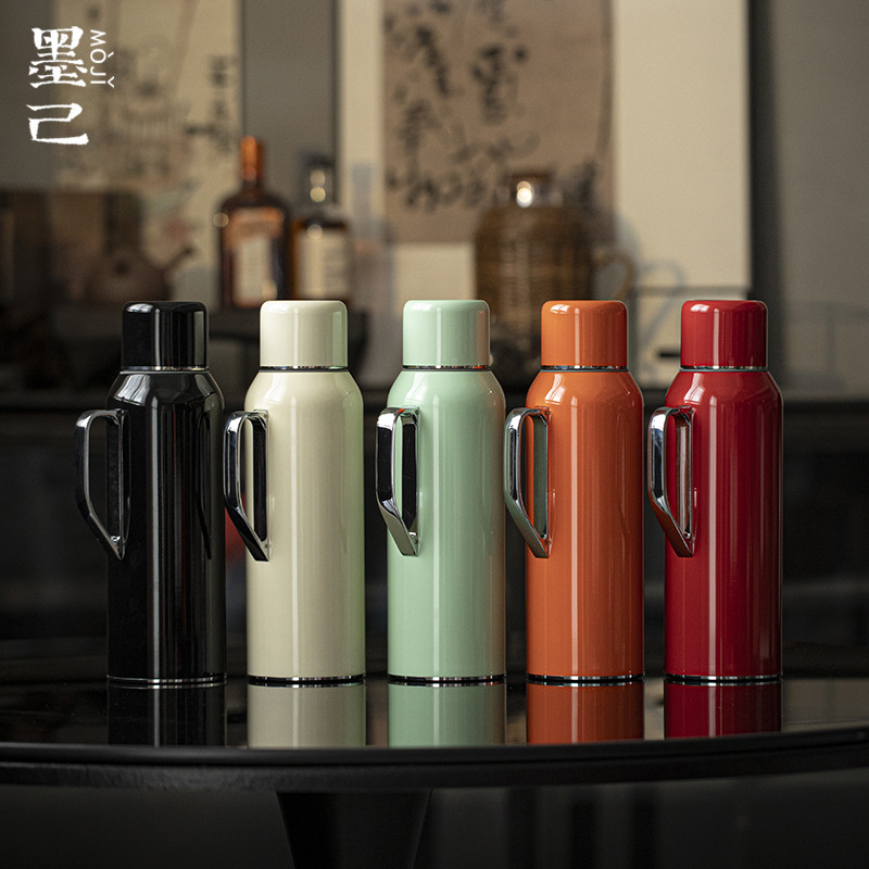 Moji stewed teapot mechanical temperature display household insulated water bottle, 316 stainless steel outdoor portable elegant insulated water bottle full figure