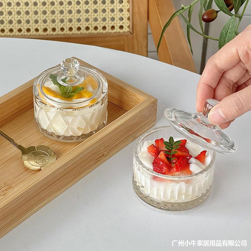 Internet-famous InS-style glass pudding cup set, ice cream cup, dessert ice cream bowl, snack bowl, yogurt cup for commercial use Application Scenario