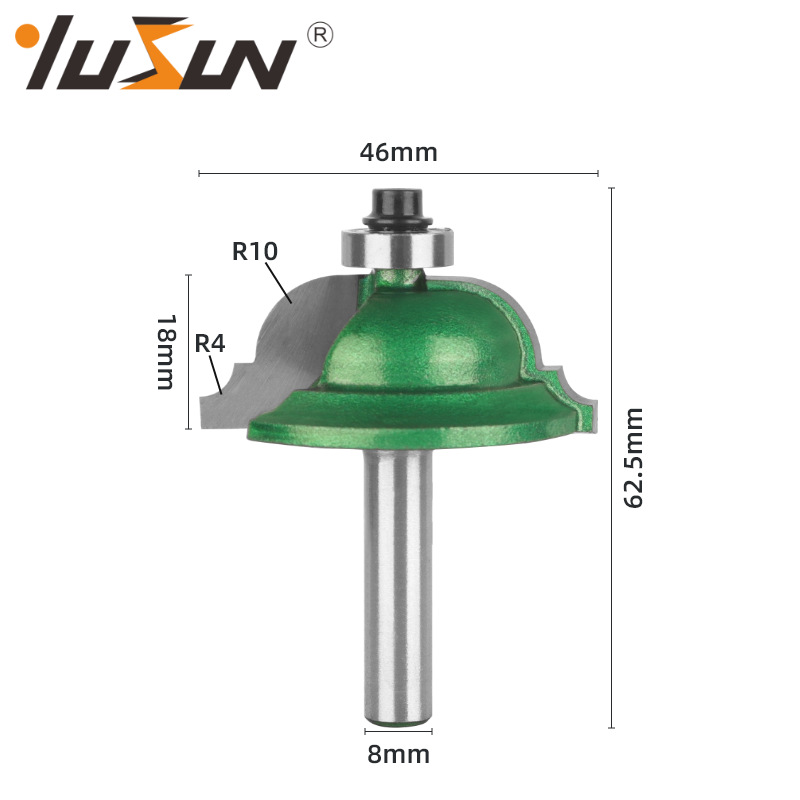 Yusheng thin door bucket knife, paint green 8-handle woodworking milling cutter, door frame line, door panel, cabinet pattern line cutter head Specification drawing