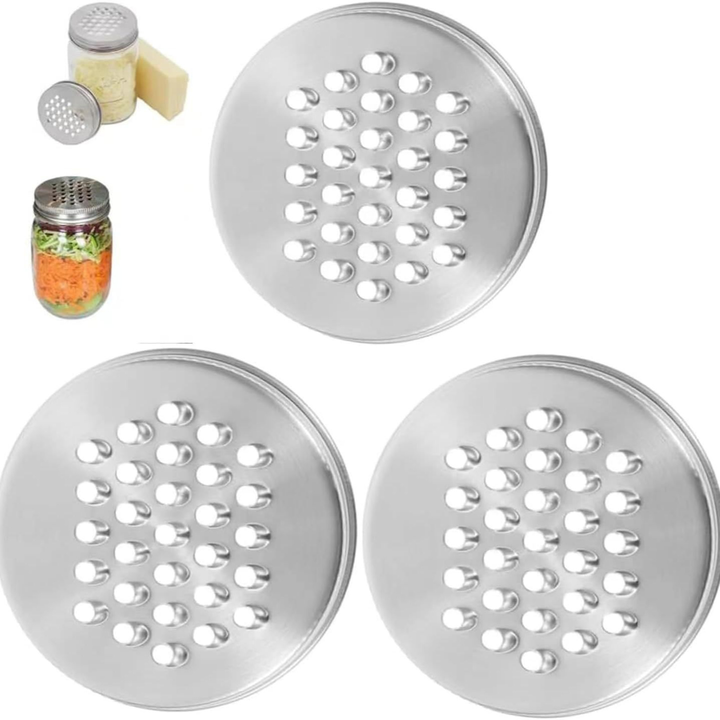 Amazon's best-selling 70mm diameter grated lid, 304 stainless steel lid, narrow-mouthed Mason can lid kitchenware full figure