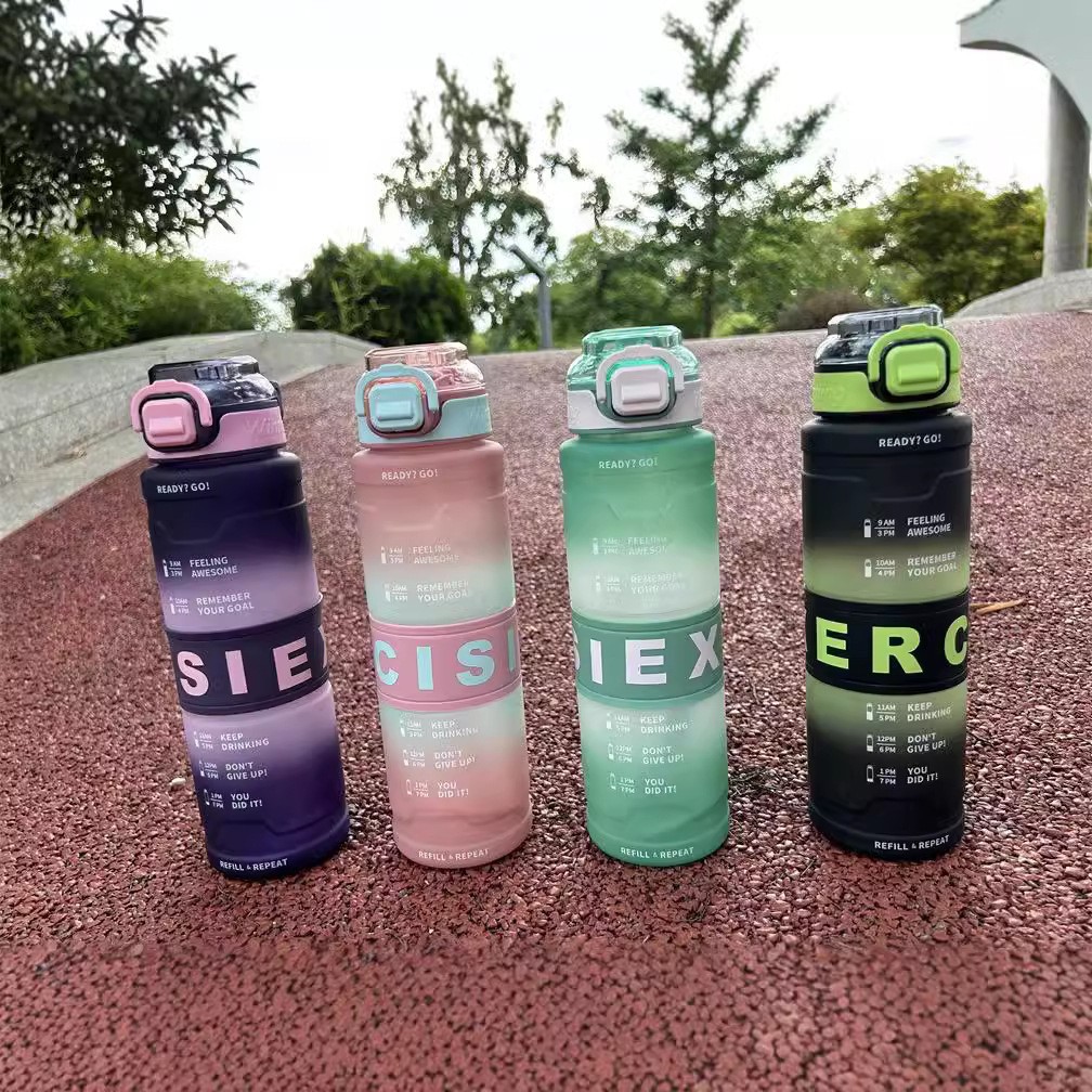 Hot-selling, in-stock wholesale cup, bouncy plastic water cup, 1L outdoor sports water bottle, high-temperature resistant and protective cup TH05415 Item Picture
