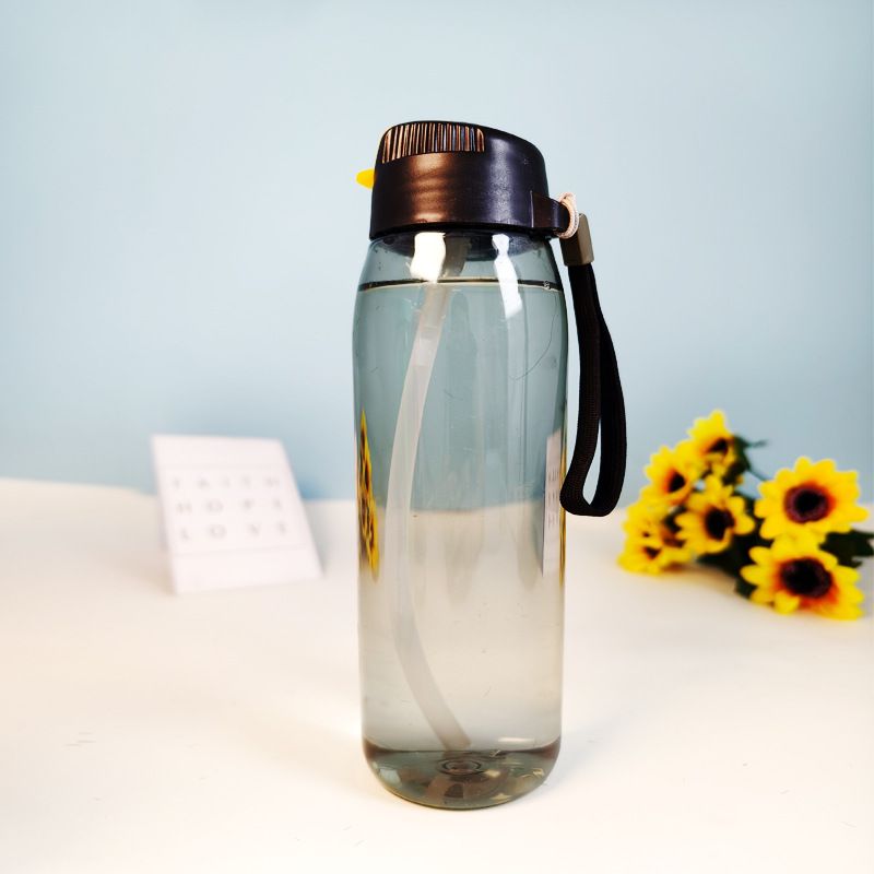 Customized cups, water cups, plastic cups, sports suitable, leak-proof design, portable ropes for men and women, wholesale straws for students, leak-proof details Picture