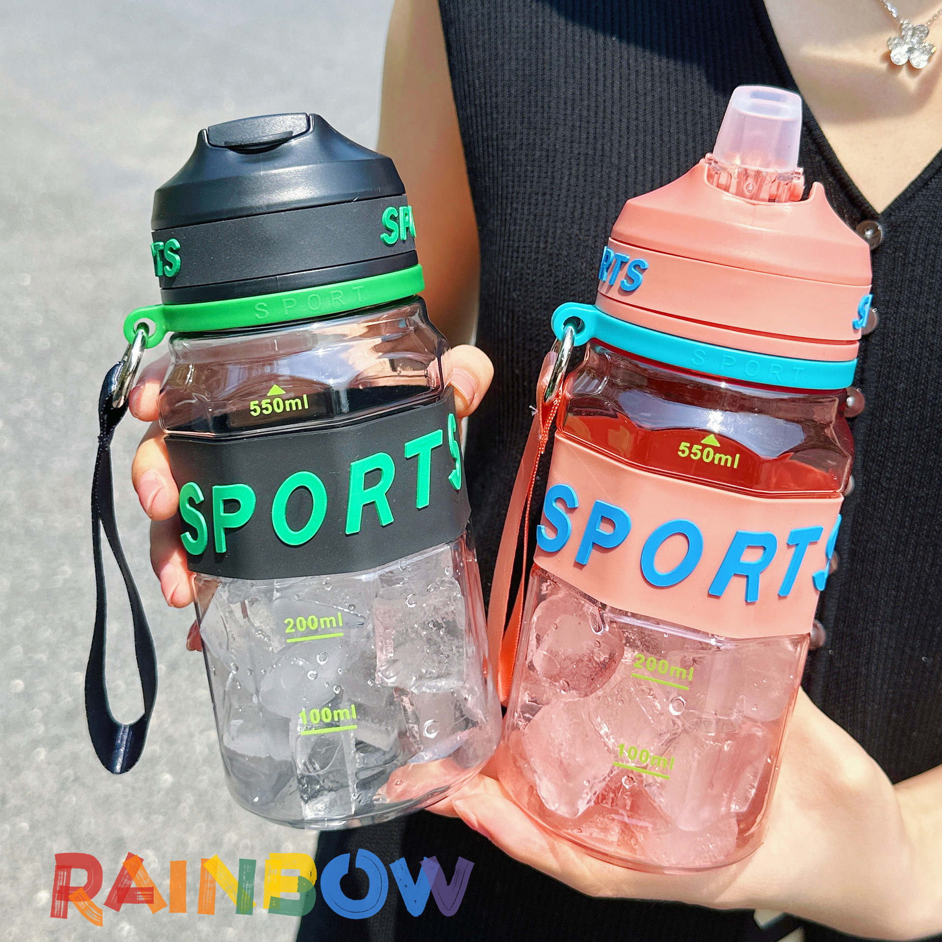 Wholesale of frosted gradient color high appearance level sports water bottles, summer large-capacity straw cups, couple fitness cross-border cups Application Scenario