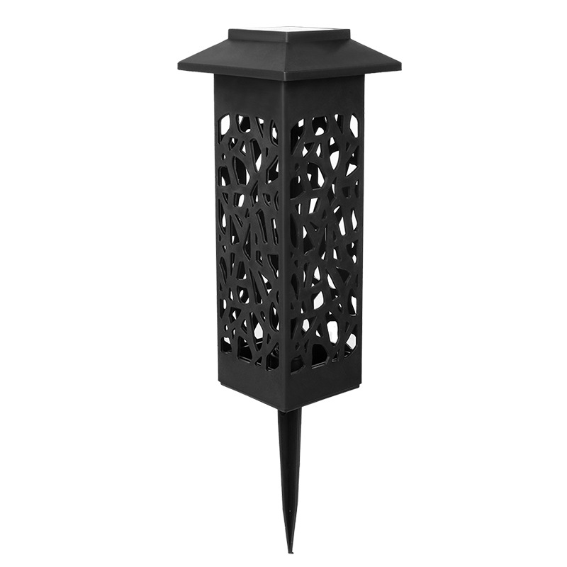 Outdoor waterproof solar lamp, beautiful hollowed-out ultra-low lamp, creative warm light LED light-controlled sensor lawn and courtyard lamp Item Picture