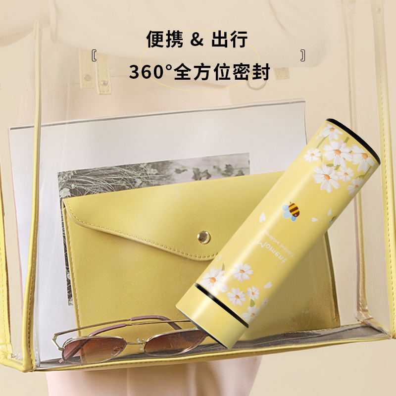 Artistic and fresh air 304 stainless steel smart insulated cup, double-layer vacuum straight cup, touch LED display temperature cup Application Scenario