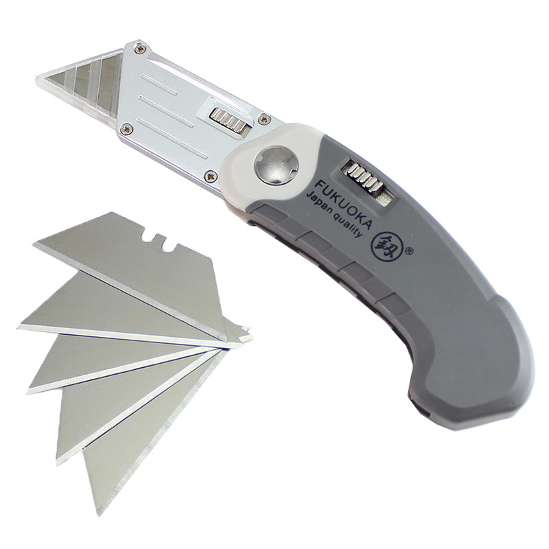 Fukuoka Tools trapezoidal utility knife, blade electrician knife, wallpaper knife, folding knife, cutting knife FO-4014 full figure