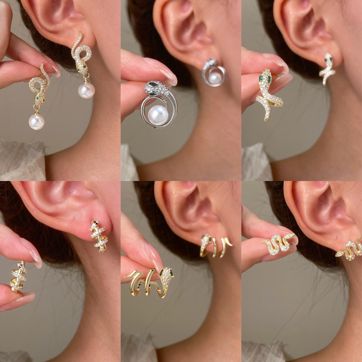 For women born in the Year of the Snake in 2025, this autumn and winter is a unique design with copper inlaid zircon snake-shaped earrings, which are versatile earrings full figure