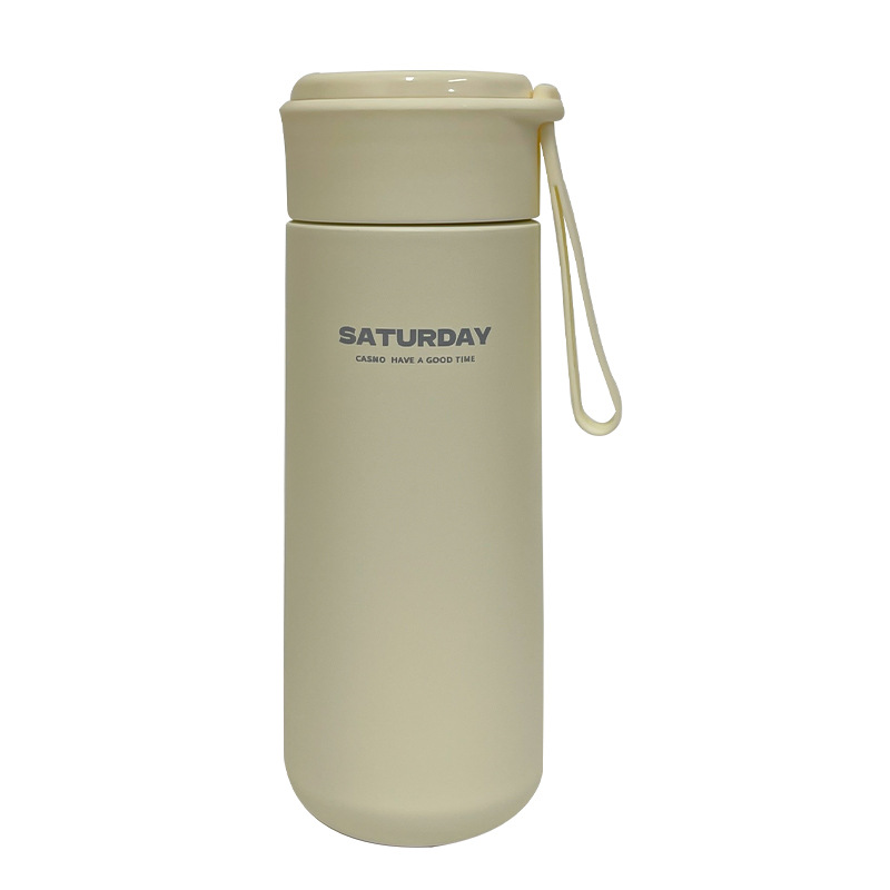 The new simple straight tube insulated cup is a solid-color smart cup that is convenient to carry. It is a household cup with a handle and comes with a tea strager Item Picture