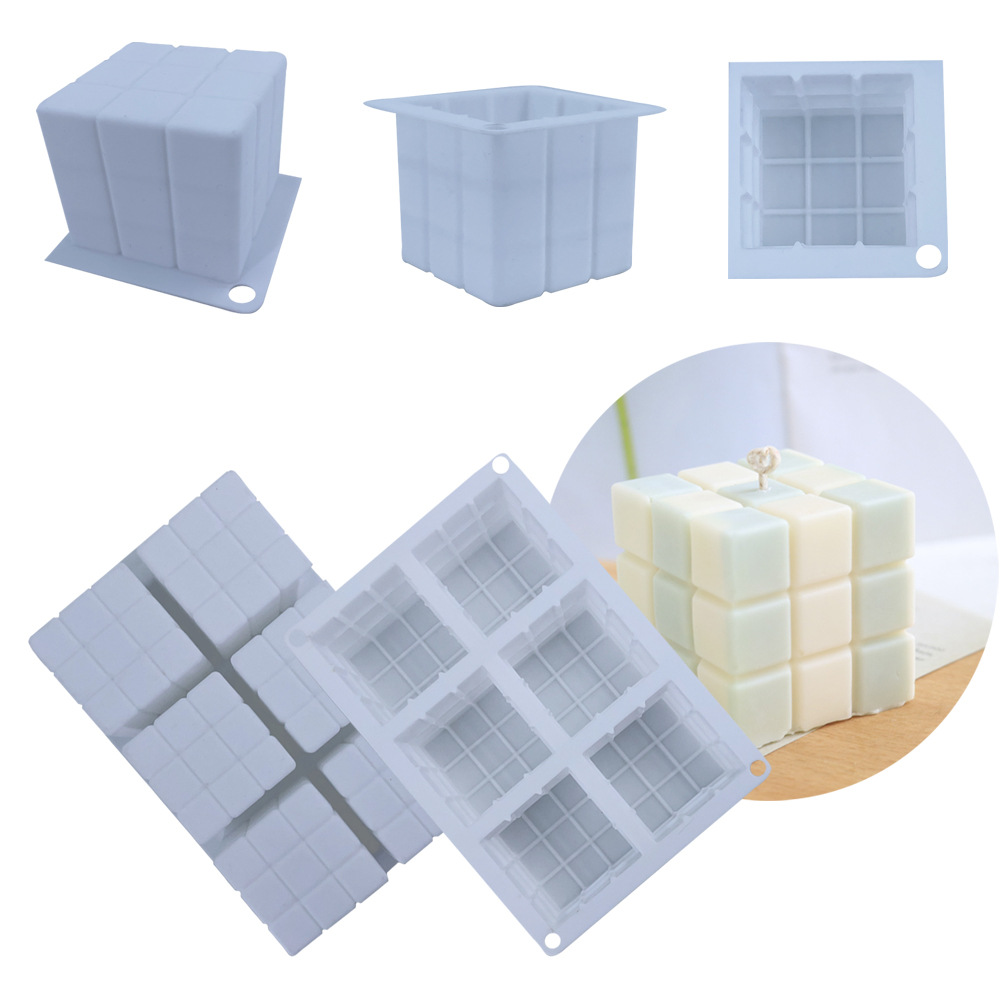 Cross-border best-selling silicone soybean molds, French baking 3D mousse molds, small and large magic cube candle aromatherapy molds Application Scenario