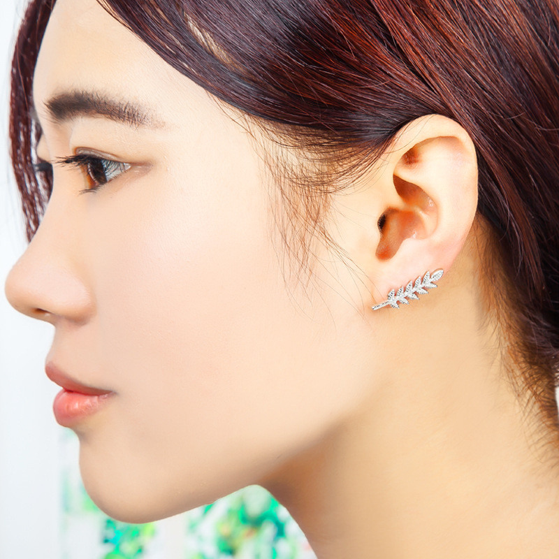 New fashionable and simple leaf-shaped ear studs and ear bone clips for women are selling well on AliExpress for European and American trade Application Scenario