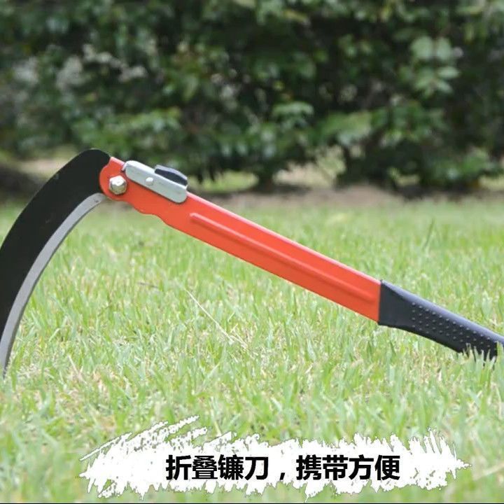 Agricultural sickle, non-grinding steel folding sickle, lawn mower, rice mower, large sickle, weeding tool details Picture