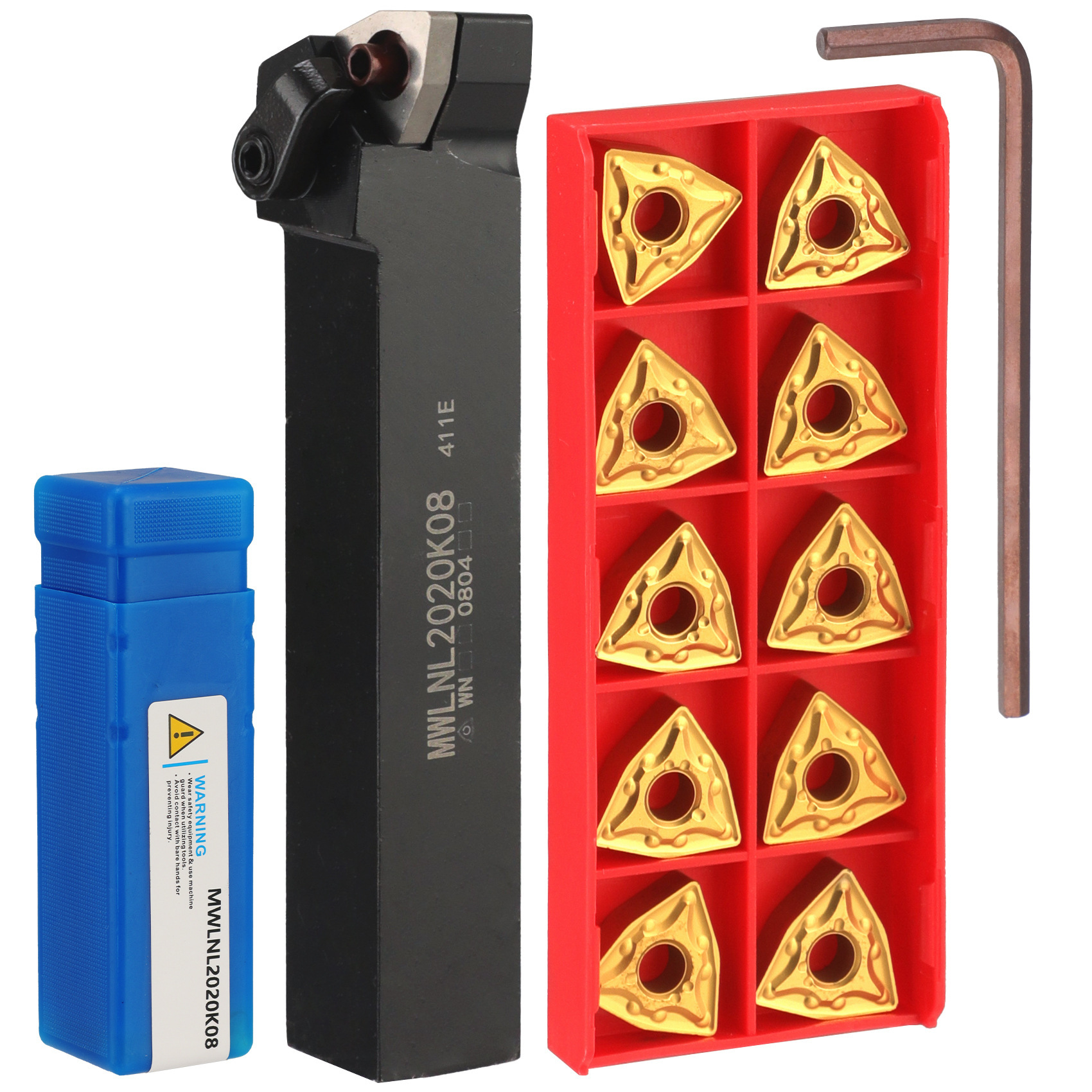 One cross-border stock clamping drill pipe MWLNR2020K08+10 pieces of WNMG080404 CNC tools undefined