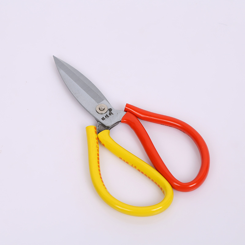 Wholesale industrial and household scissors, stainless steel electroplated straight head tailor scissors, polished anti-rust straight head scissors wholesale Specification drawing