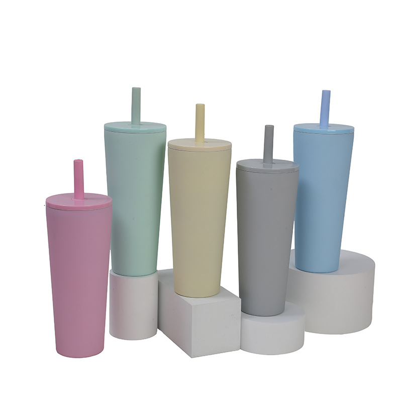 Cross-border bestseller silicone straw stainless steel insulated water cup, high appearance level student high appearance level large-capacity straw cup Specification drawing