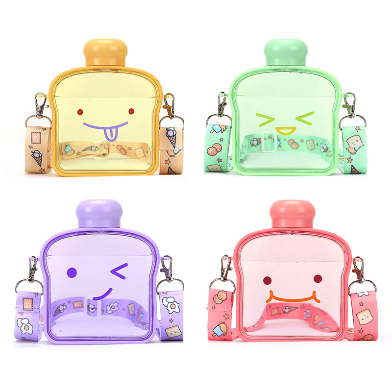 Cross-border e-commerce wholesale Yafiqi popular bread cups, crossbody portable shoulder straps, direct drinking water cups, student gift cups Item Picture