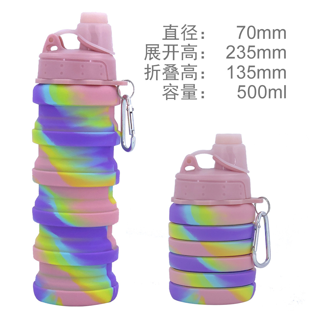 Cross-border best-selling creative silicone foldable water cup, high-temperature resistant sports water bottle with lid, portable gift water cup Application Scenario