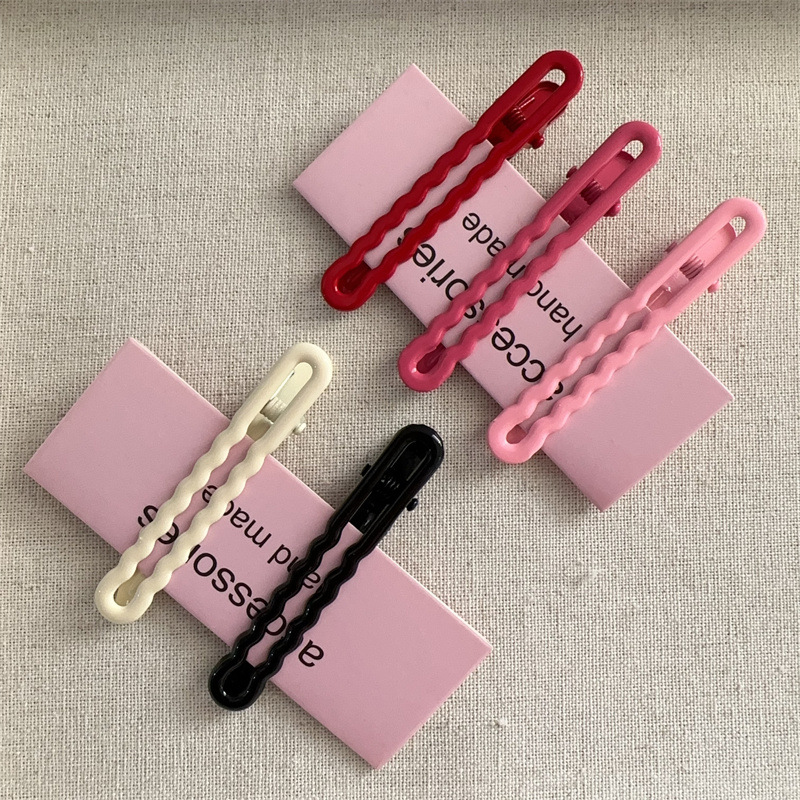 Candy-colored, seamless duckbill clip, broken hair clip, female forehead one-line bangs clip, side clip headwear, back of the head hair clip Specification drawing