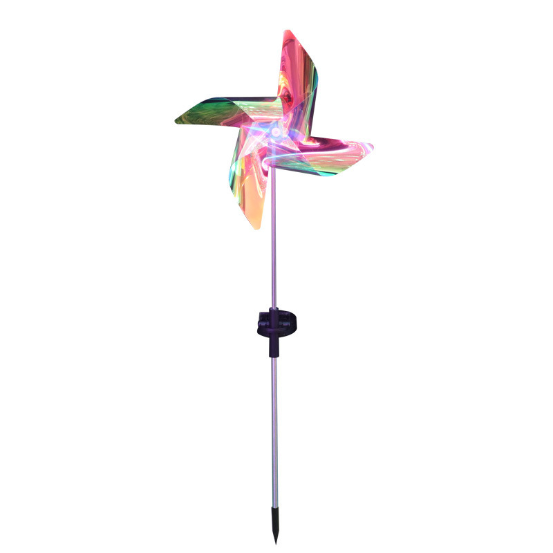 New solar windmill ground lamp led outdoor garden decoration lawn lamp, wind-blown rotating solar windmill Item Picture
