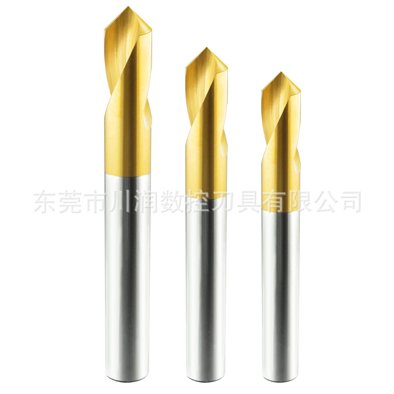 Chuanrun HSS center Drill 90-degree extended center drill fixed-point drill cobalt-coated titanium dot positioning point hole Item Picture