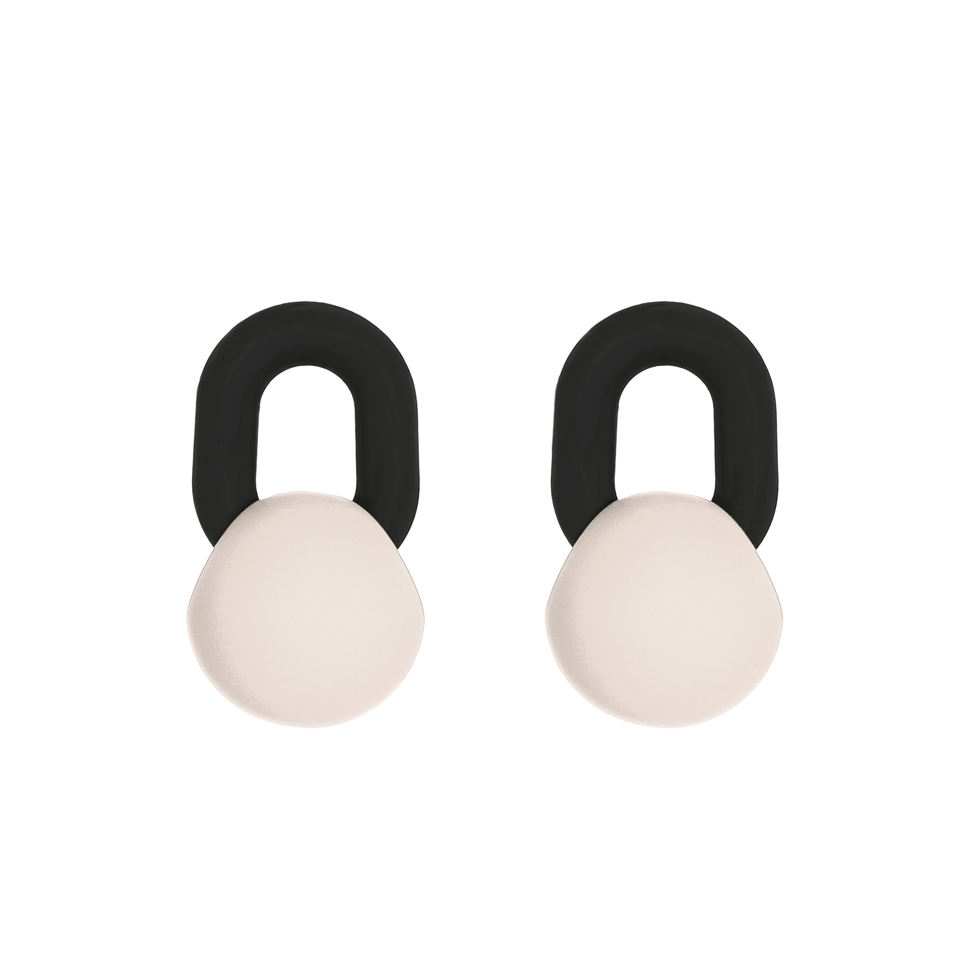 European and American ins milk tea color-blocking earrings, Japanese and Korean fashionable colorful milk candy round beads irregular ear studs, personalized earrings trend Item Picture