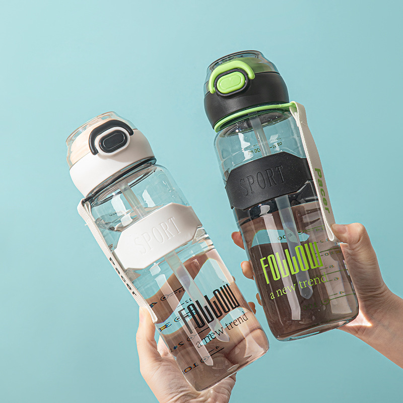 This large-capacity plastic space cup with a lid and a straw for direct drinking in summer is portable and heat-resistant for men and women's outdoor sports details Picture