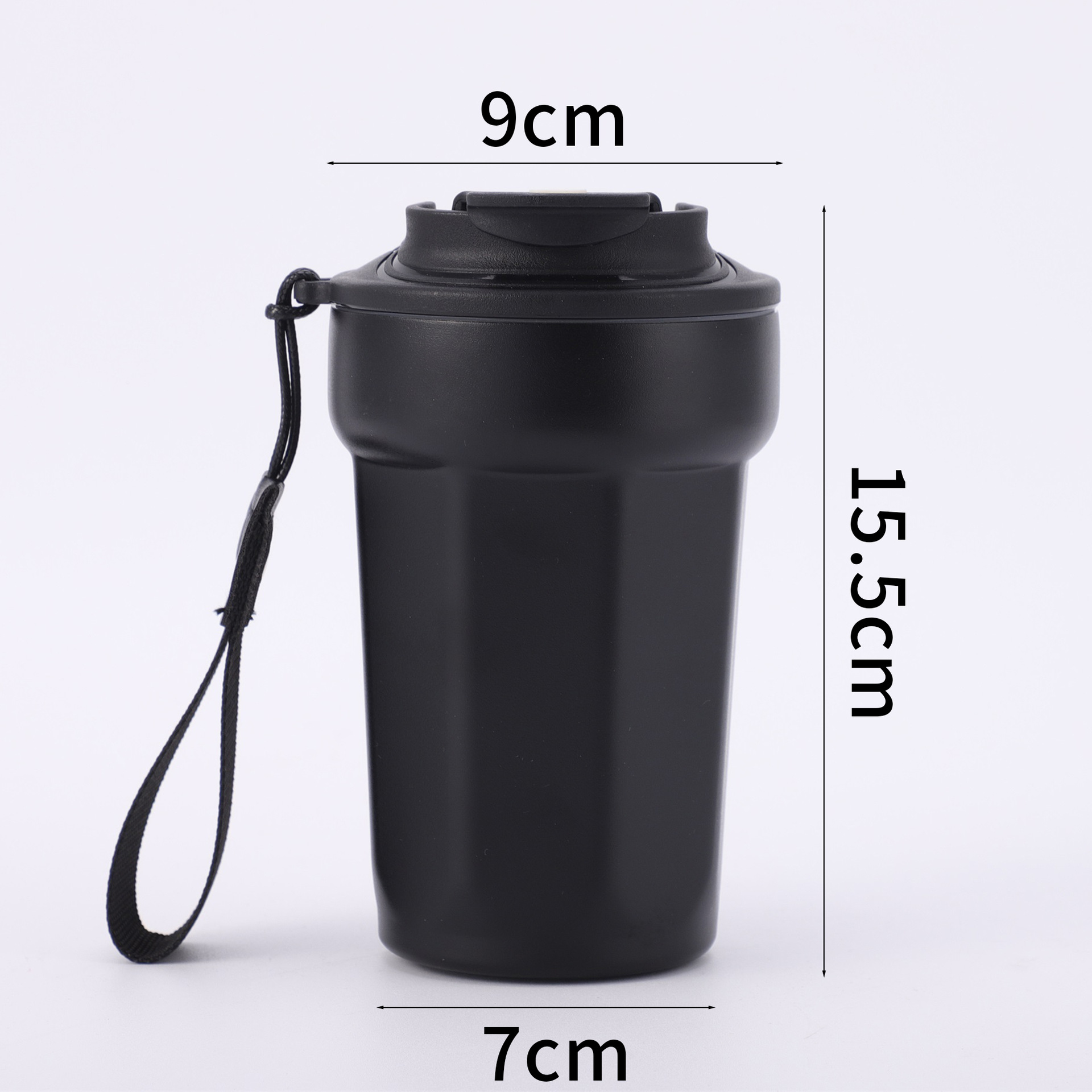 Wholesale of high-appearance-level octagonal coffee cups, 316 stainless steel insulated cups, portable handle cola cups and casual gift cups Specification drawing