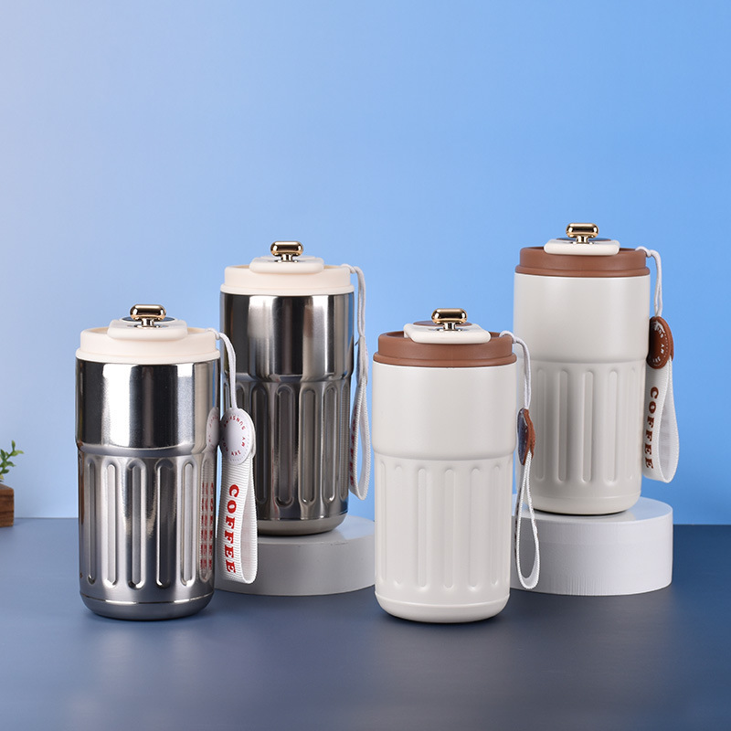 New 316 stainless steel smart temperature-displaying coffee cup, vacuum double-layer insulated cup, outdoor portable cup with a handle details Picture