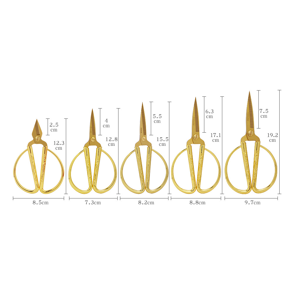 Lin Taizuo brand's ultra-high-end customized hard card Golden blade Dragon and phoenix scissors, stainless steel wedding gift scissors, household scissors Application Scenario