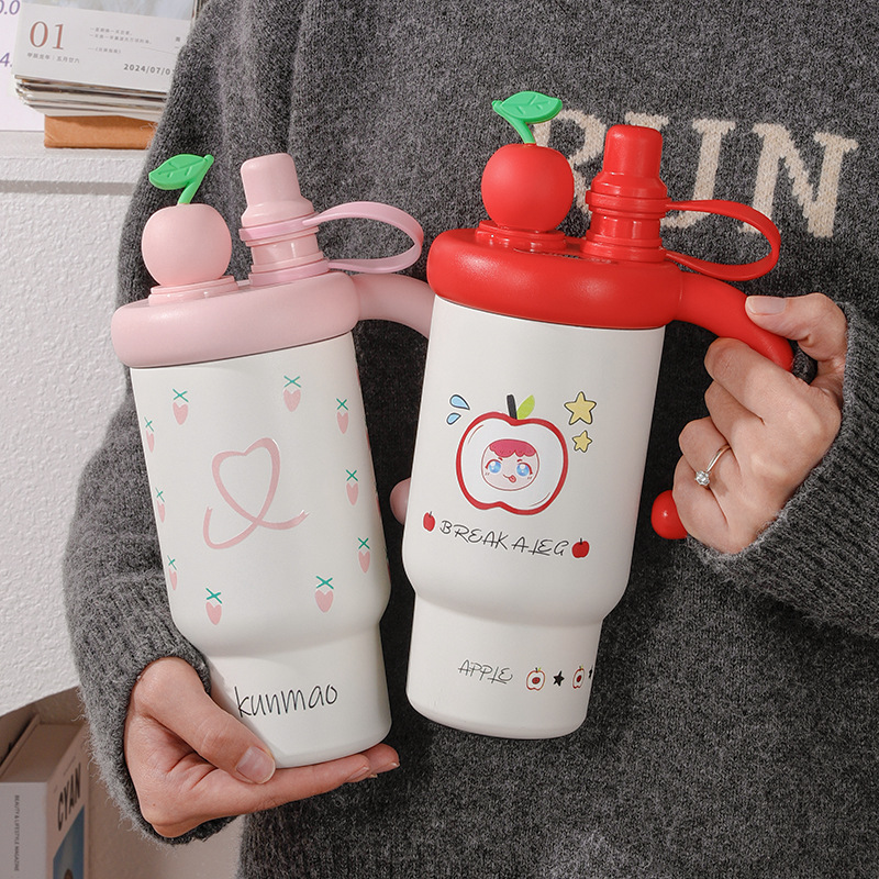 High appearance level, Bingbing Super Cup, Giant insulated cup, large capacity for girls to drink water, high-end office dual-drinking cup details Picture