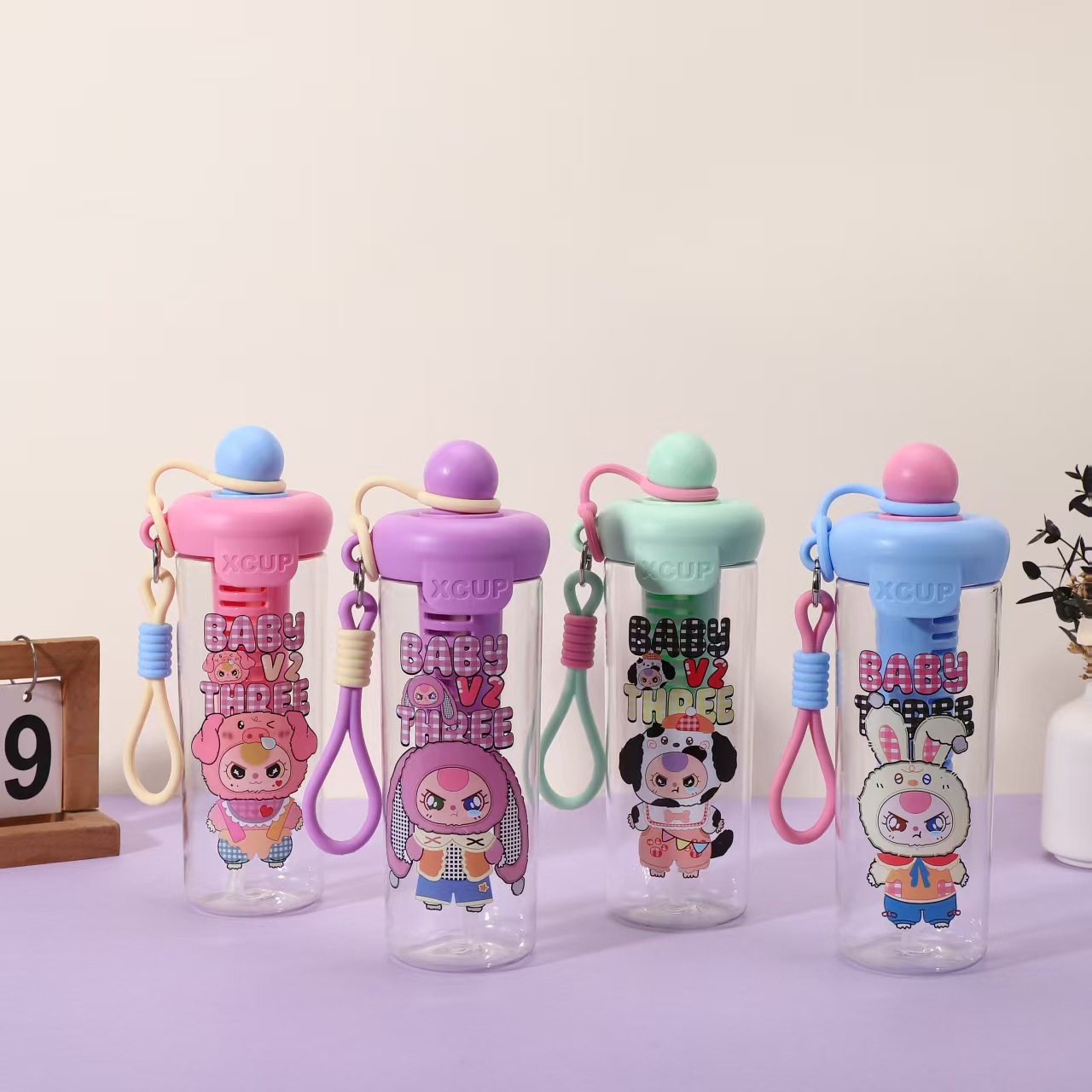 Summer water cup for girls with high appearance standards, outdoor travel kettle with tea strout, plastic straw cup, large capacity, water cup for three-year-old kids Specification drawing