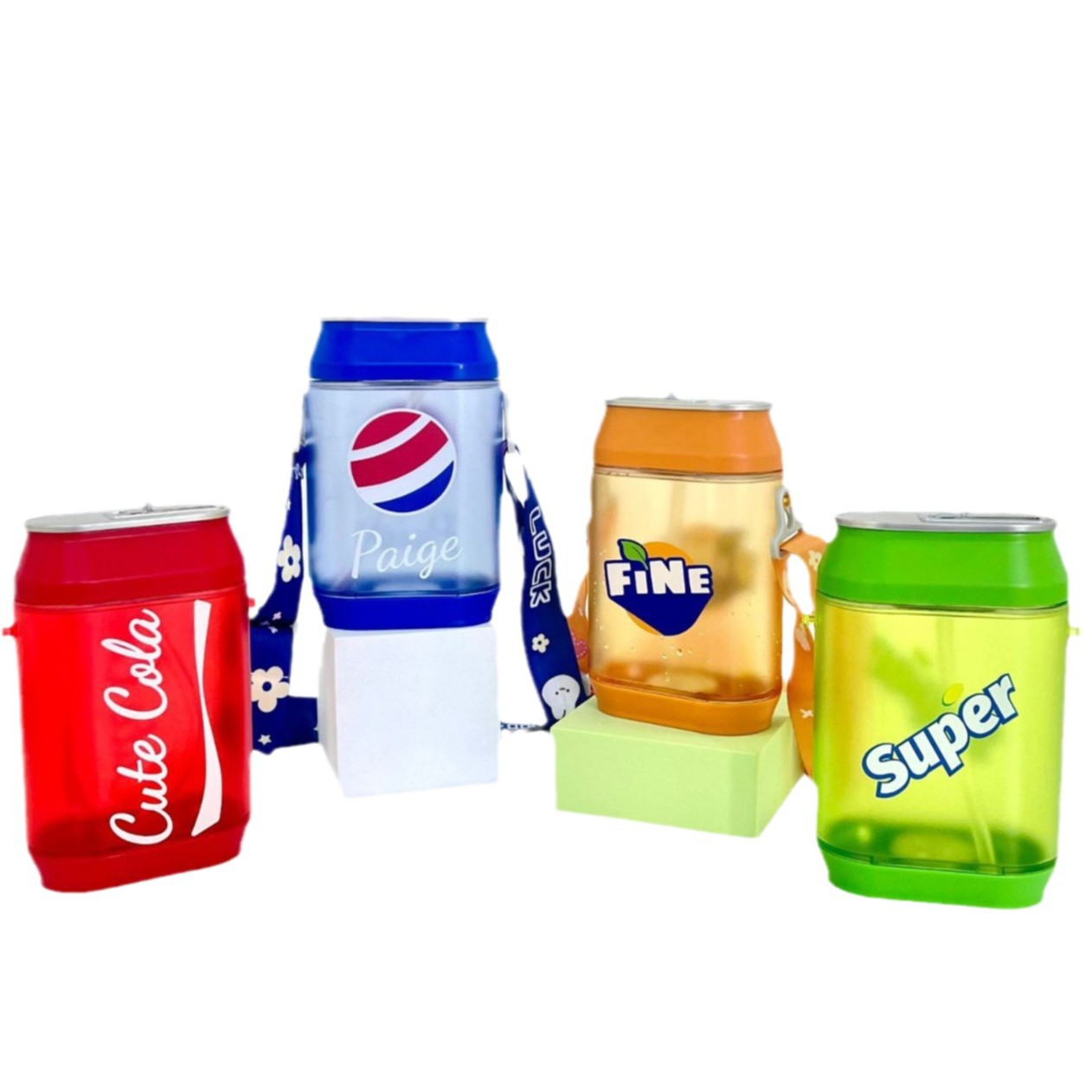 Wholesale of cross-border e-commerce popular creative beverages with lights, straw cups, dazzling and flashing plastic straps, water cups Item Picture