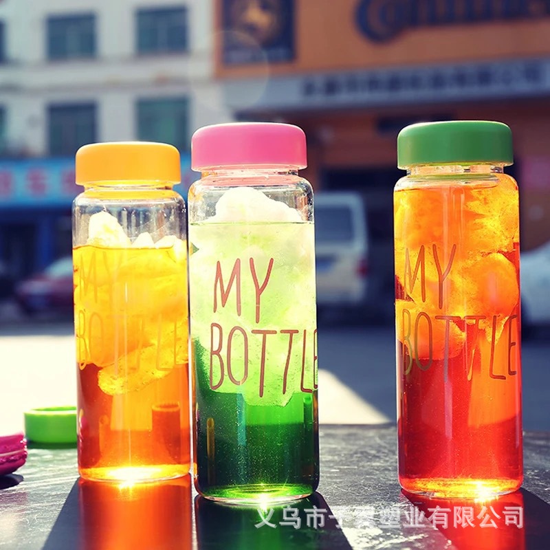 my bottle large-capacity sports water bottle, personalized advertisement, portable cup, hot-selling straight single-layer cup, creative PET cup Specification drawing