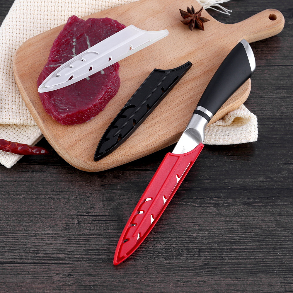 Yangjiang Xingye Knife Sleeve Injection Molding Factory produces black universal short knife handle all-purpose knife sleeves with unique feather hollowed-out sheaths details Picture