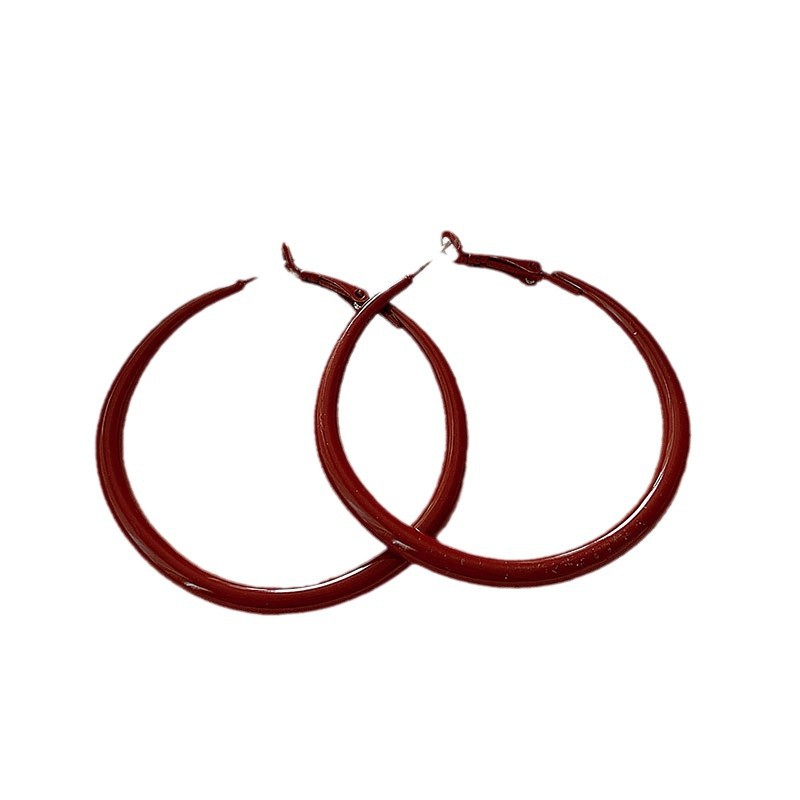 Ankela red retro style earrings for women, 2024 new bestsellers, ear studs, niche, light luxury and high-end earrings Item Picture