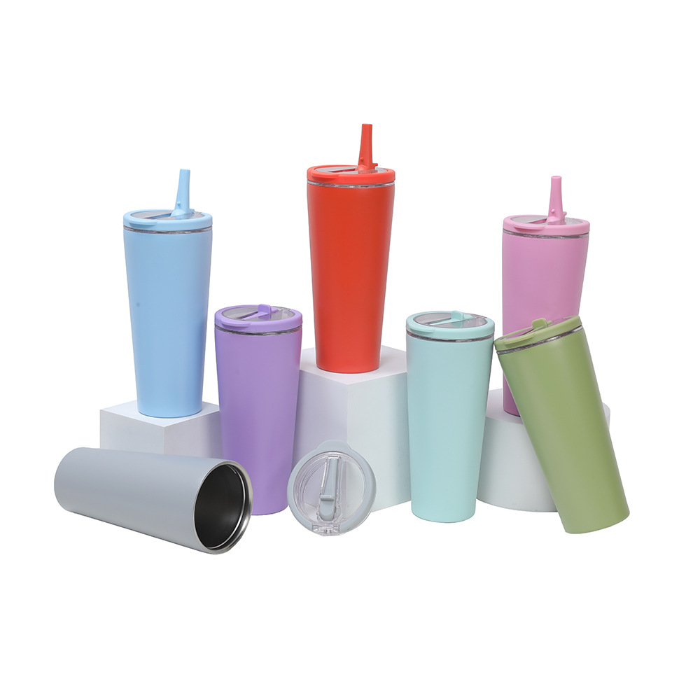Cross-border new model factory direct supply stainless steel insulated cup with handle, foldable straw cup, high appearance level insulated water cup details Picture