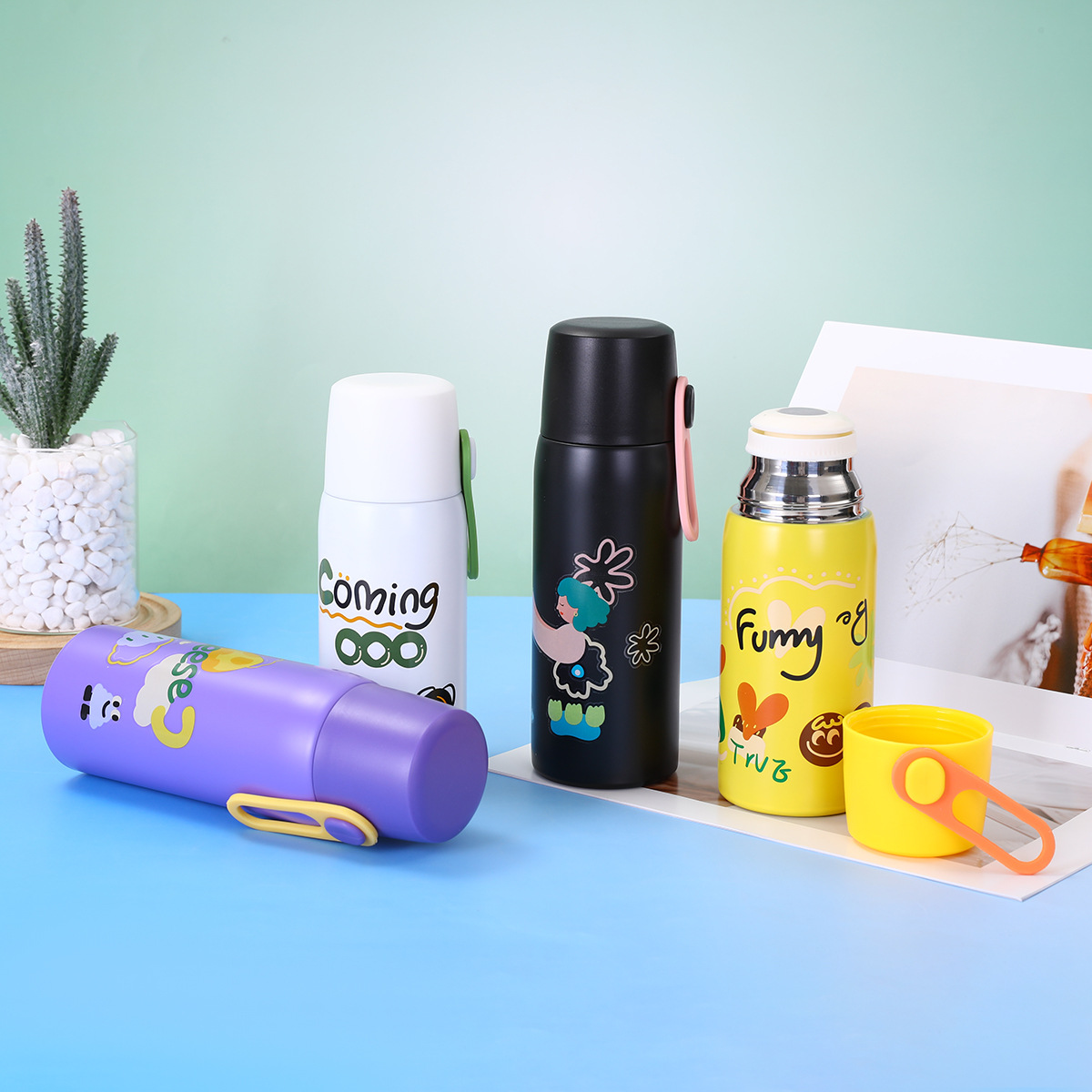 New 316 stainless steel double-layer insulated cup, high appearance level, large-capacity children's water cup, convenient handle, portable cup details Picture