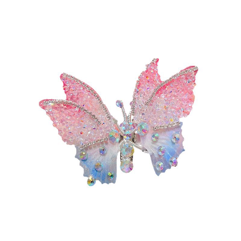 Moving butterfly hair clips, little girl hair clips, side clips, broken hair clips, small clips, children's super fairy hair accessories Item Picture
