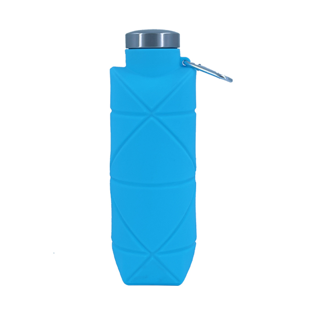 Creative portable diamond-shaped water bottle, portable silicone foldable and stretchable water cup, 700ml outdoor sports water bottle Item Picture