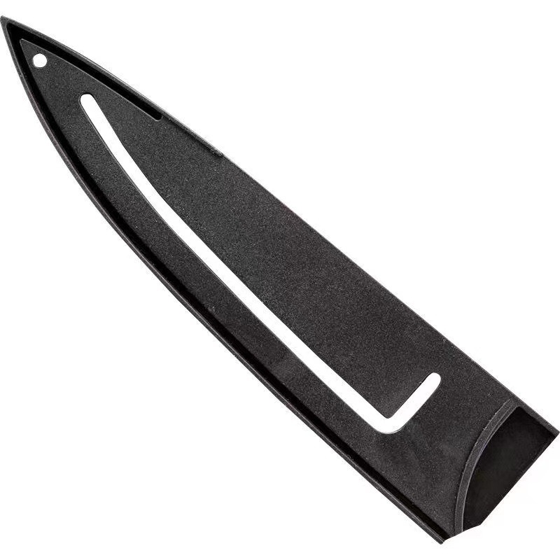 Black PP plastic knife sheath, 8-inch chef knife protective cover, L-shaped hollowed-out quick-drain fruit knife universal knife cover Item Picture