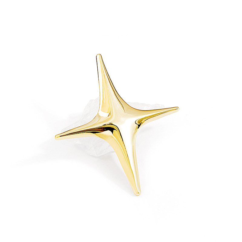 European and American retro metal style star-shaped brooch suit coat, niche pin, simple and elegant accessory, suitable for both men and women Specification drawing